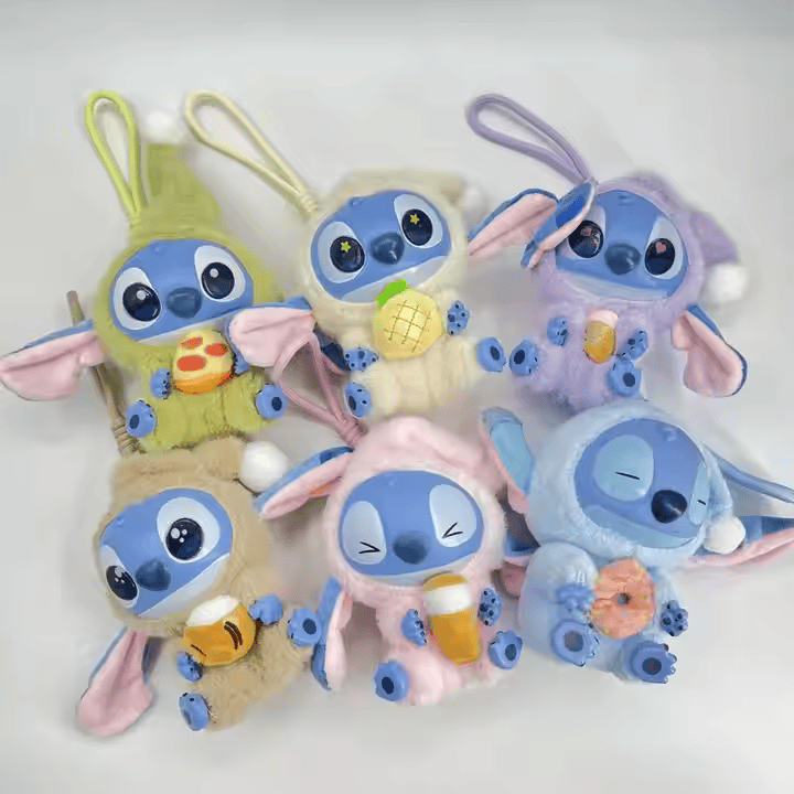 New Lilo & Stitch Eat Something Before Sleep Blind Box Cute Plush Doll Keychain