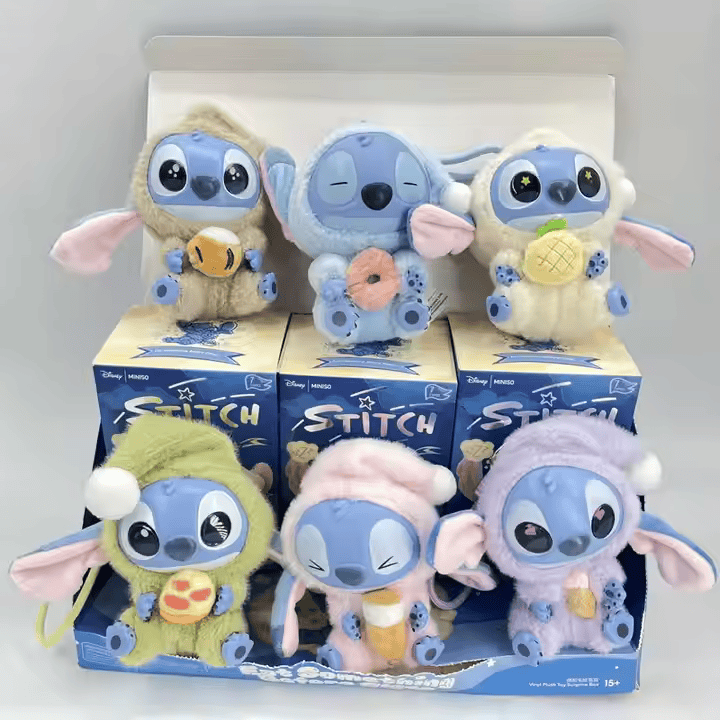 New Lilo & Stitch Eat Something Before Sleep Blind Box Cute Plush Doll Keychain