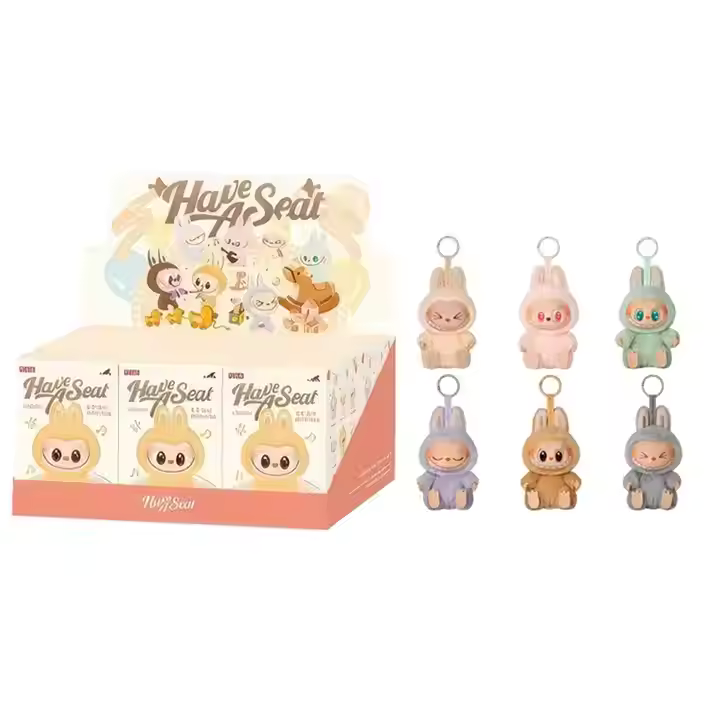 Popmart's Trending Cute Have a Seat Blind Box Labubu Doll Keychain