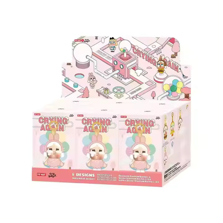 Popmart's Trending Cute CRYBABY Crying Again Series Blind Box Labubu Doll Keychain