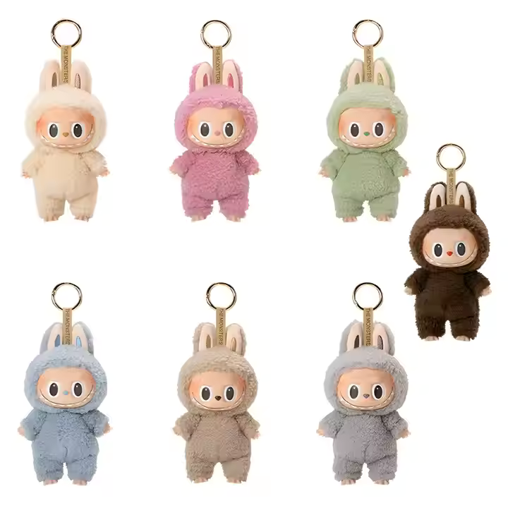 Popmart's Trending Cute Macaron Blind Box Labubu Doll Keychain