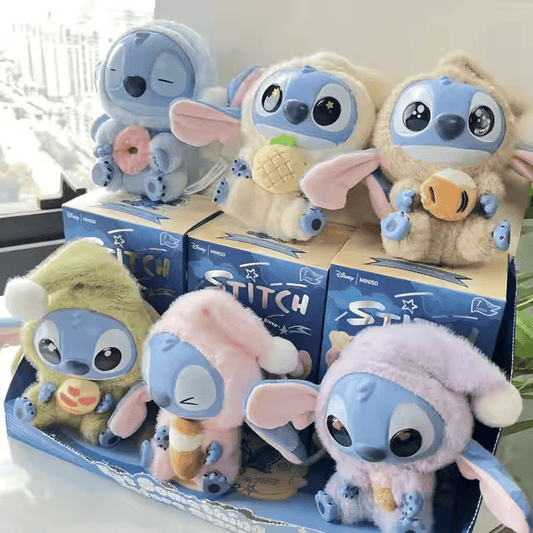 New Lilo & Stitch Eat Something Before Sleep Blind Box Cute Plush Doll Keychain
